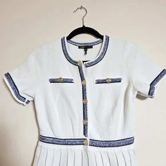 Maje Pleated Mini Dress Size 38 - Picture 4 of 8